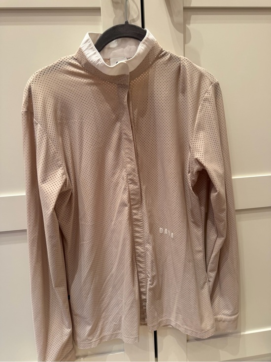 Dada Sport Tops - Dada Sport Perforated Light Taupe Long-Sleeve Show Shirt